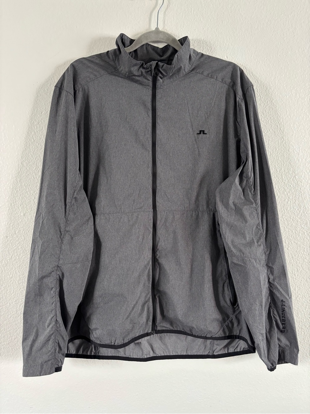 J.Lindeberg Light Packable Golf Jacket Gray Full-Zip Windbreaker XXL